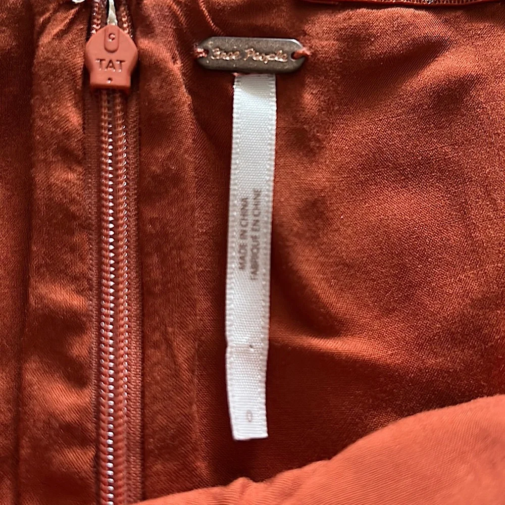Free People Gorgeous Burnt Orange Brocade Strapless Mini Dress **Size 0** 🔥🔥 - Picture 6 of 6